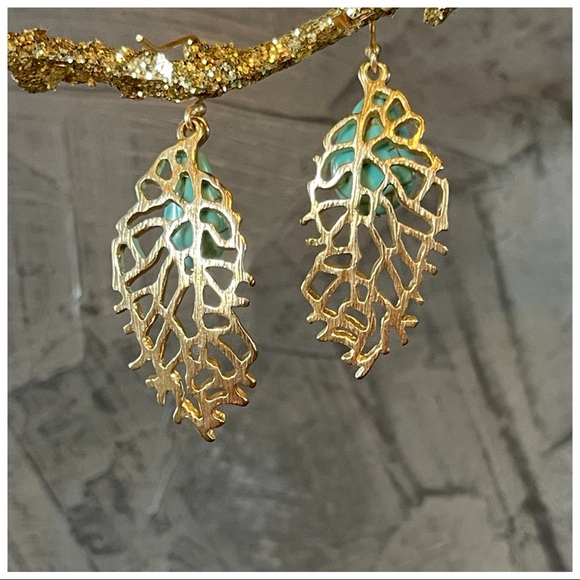 Handmade Natural Stone Art Deco Earrings - Picture 3 of 5